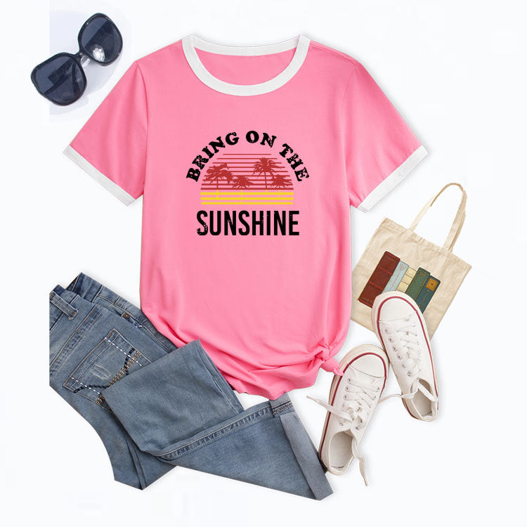 Fun Fashion Casual T-shirt Round Neck Shorts