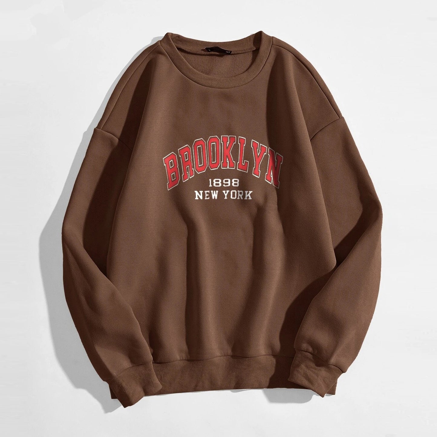 Women's Simple Letter Crew Neck Temperament Pure Color Korean Style Thin Sweaters
