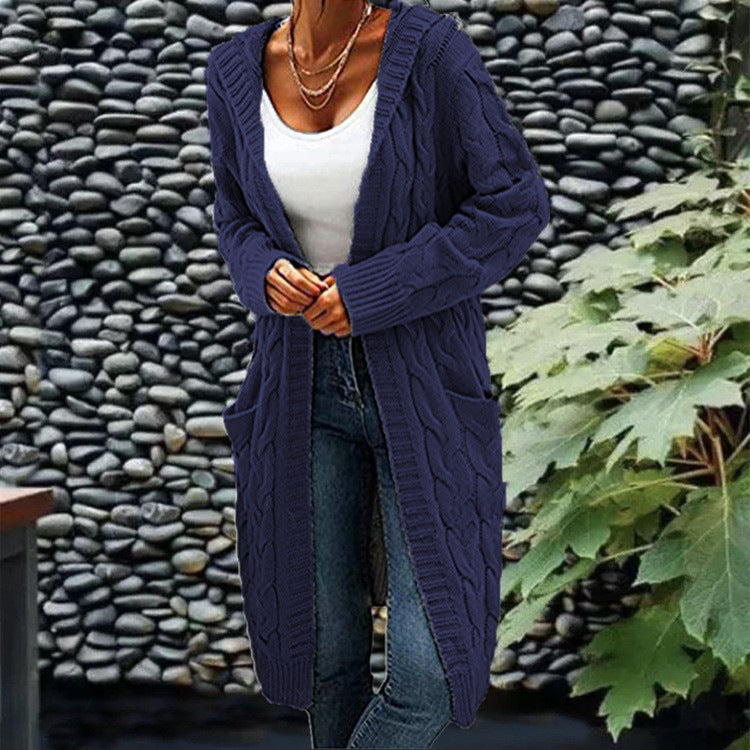 Women's Twist Braid Idle Style Mid-length Sweaters