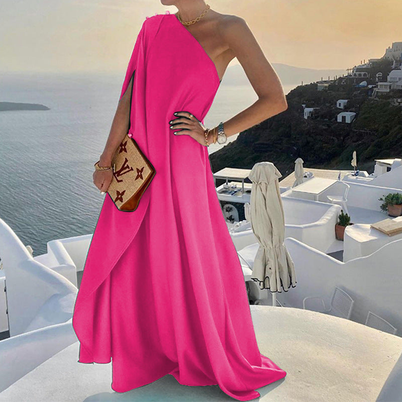 Women's Solid Color Loose Long Dress Queen Dresses