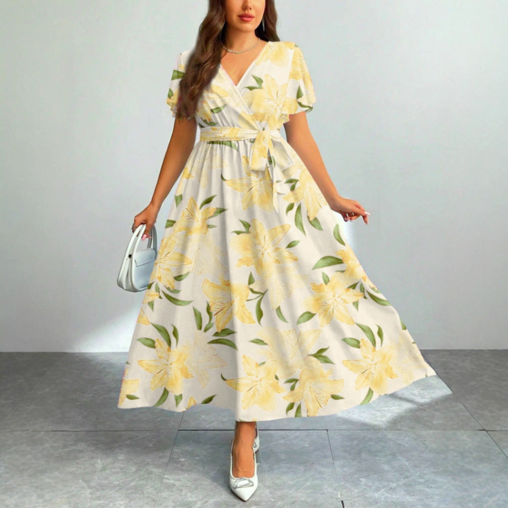 Attractive Classy Printed Summer Holiday Floral Dress