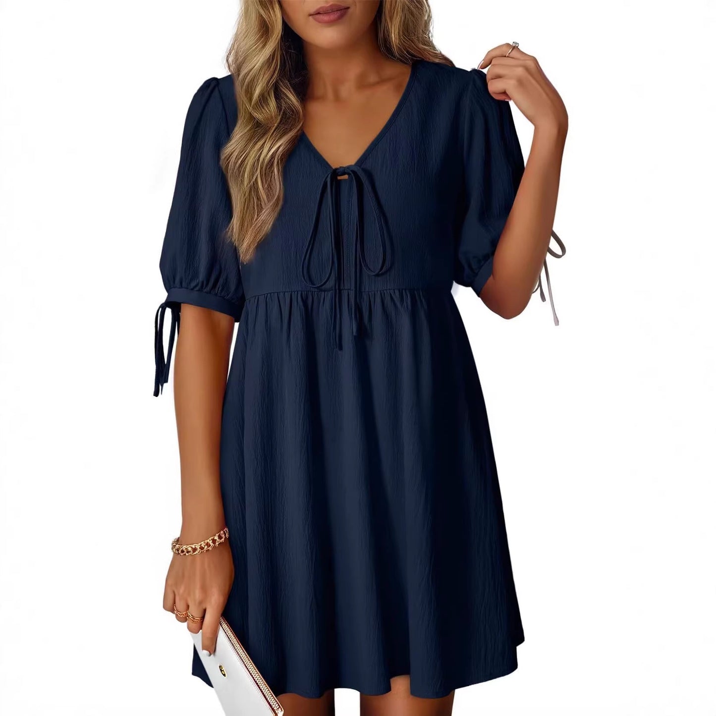 Beautiful Women's Fashion Loose Puff Sleeve Dress