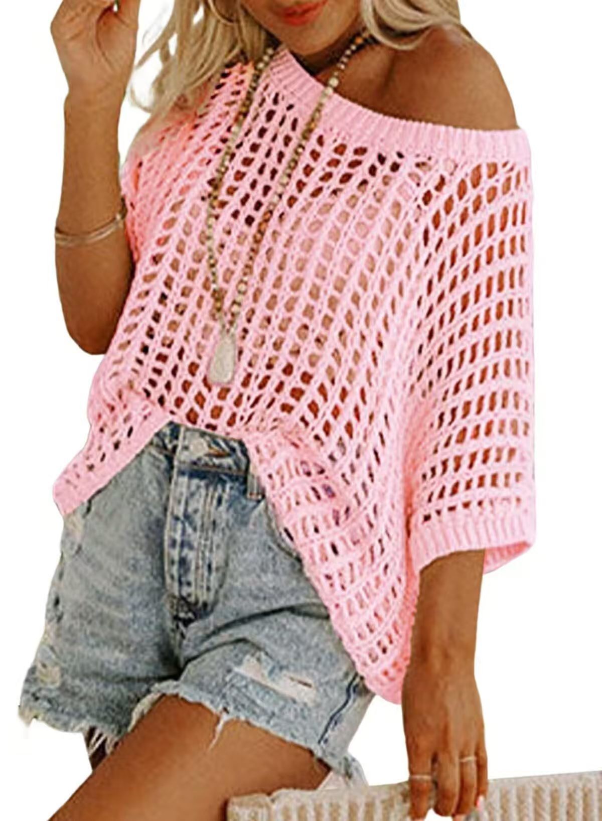 Women's Hollow Summer Loose Beach Cover Thin Bikini Sexy Women's Sweater