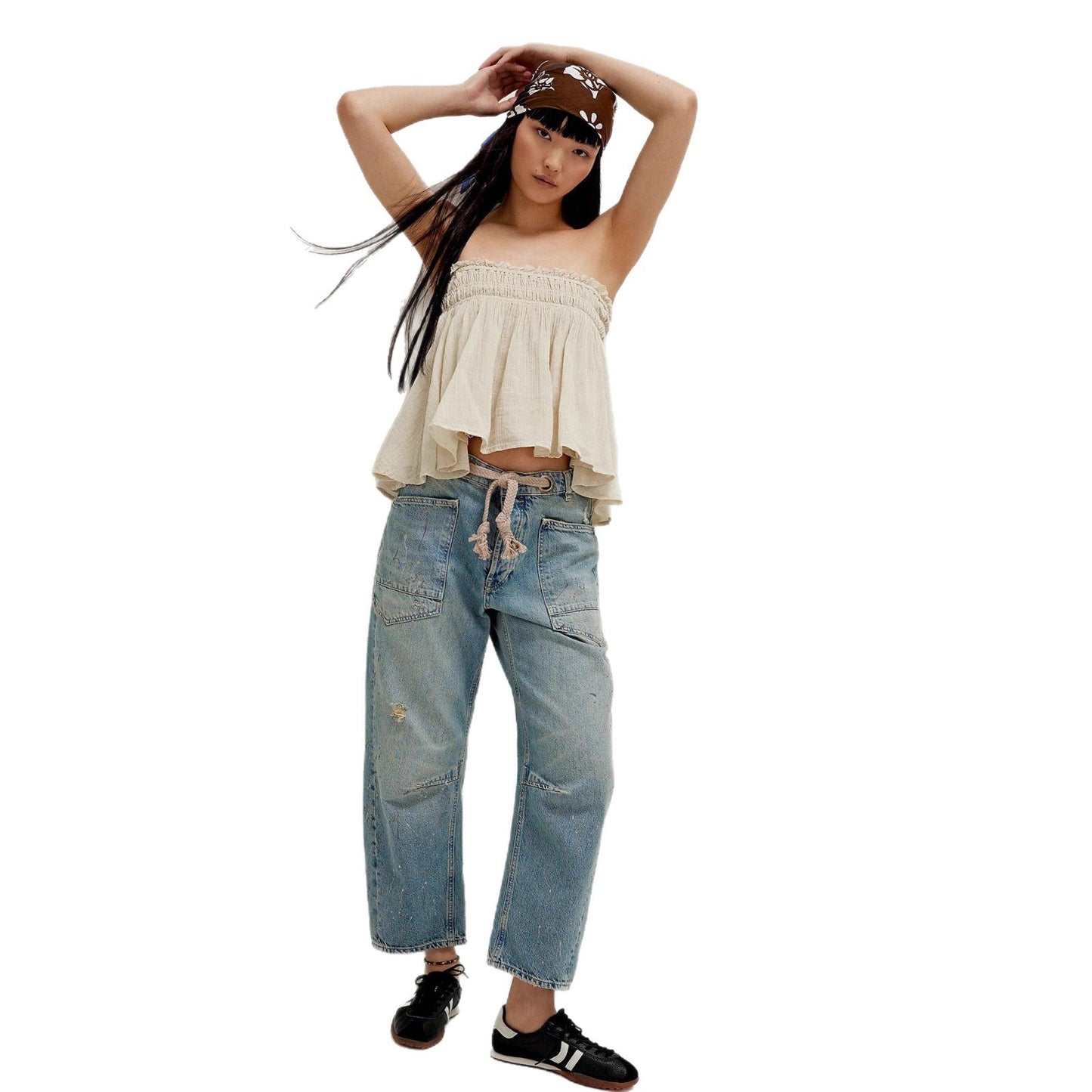 Eight Colors Fashion American Retro Washed Jeans