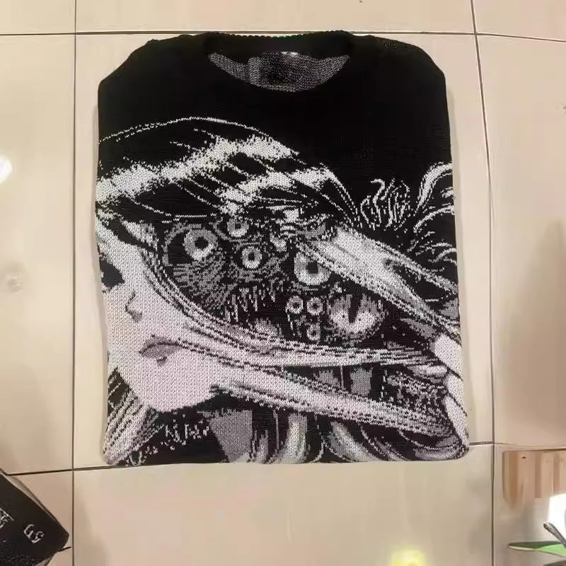 Fashion Round Neck Pullover Print Long Sweaters