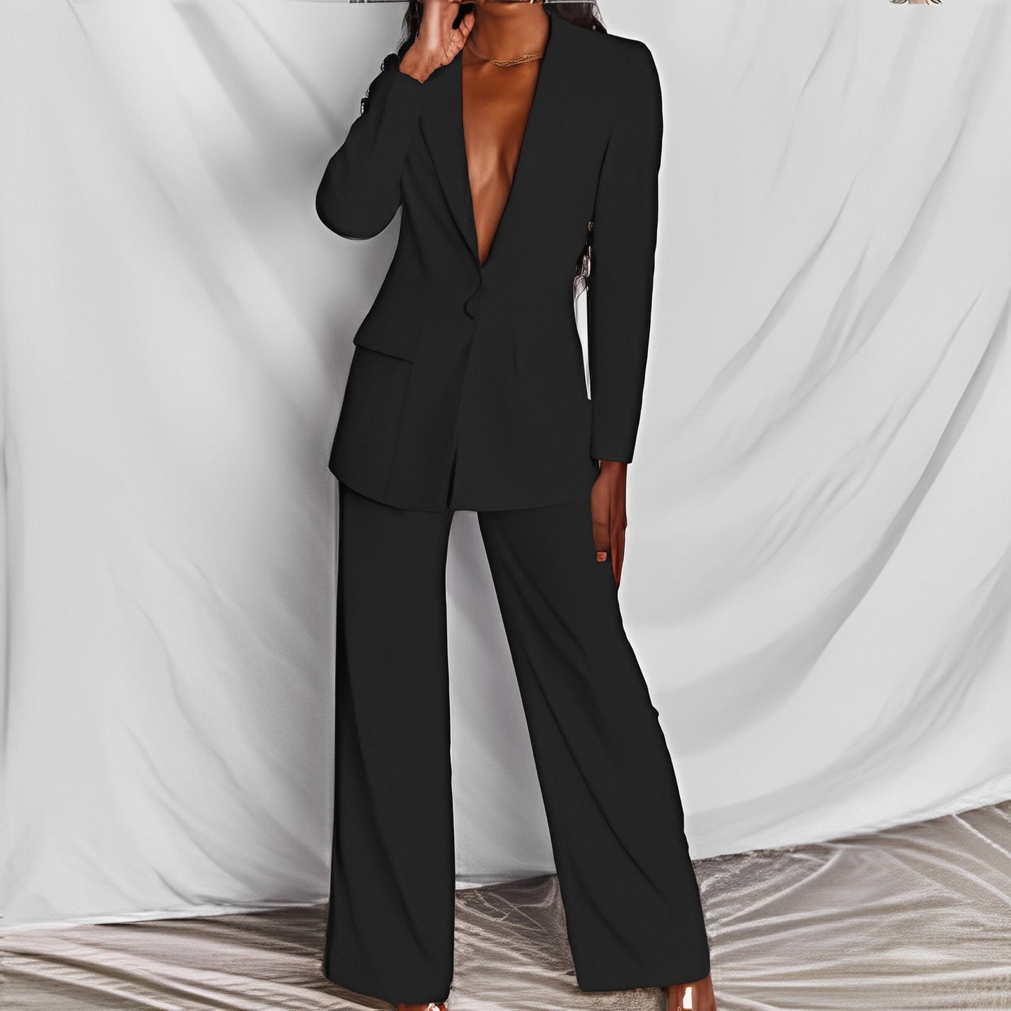 Pretty Elegant Women's Business Long-sleeved Trousers Fashion Casual Suit