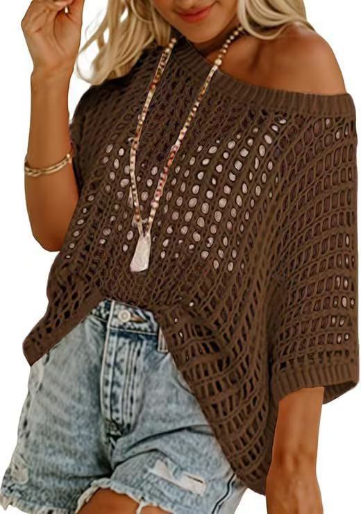 Women's Hollow Summer Loose Beach Cover Thin Bikini Sexy Women's Sweater