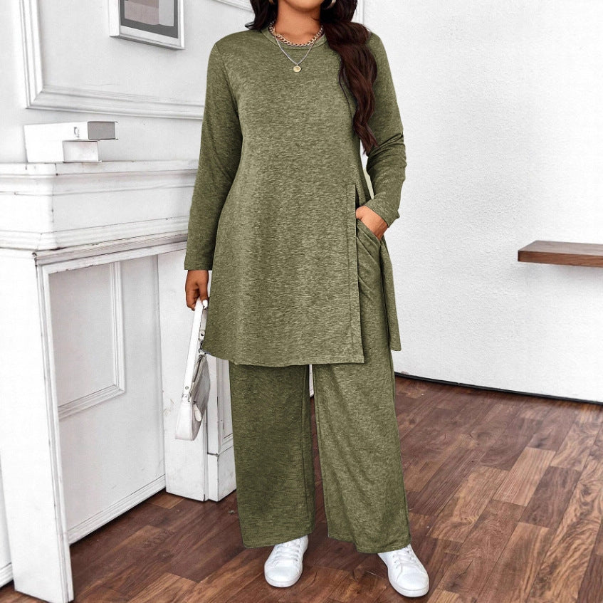 Women's Autumn Casual Trendy Long Sleeve Slimming Trousers Suits
