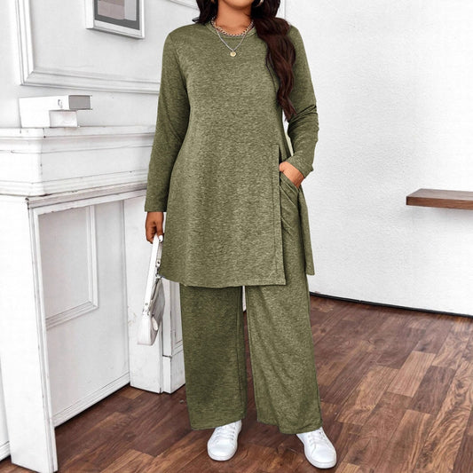 Women's Autumn Casual Trendy Long Sleeve Slimming Trousers Suits