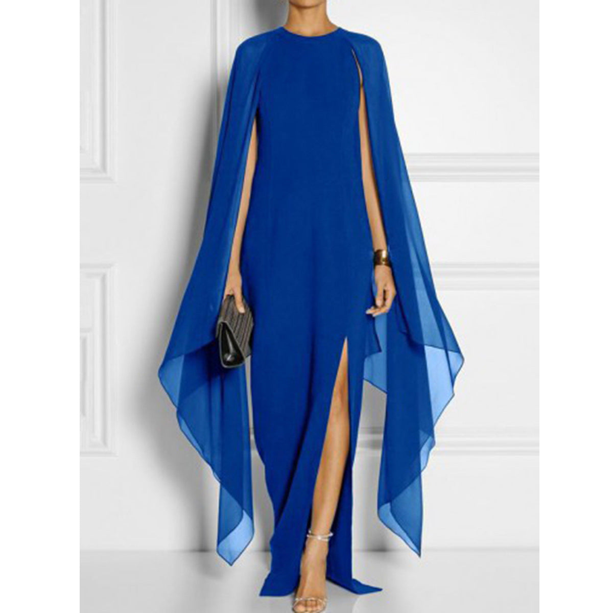 Dress Fashion Solid Color Shawl Slit Dresses