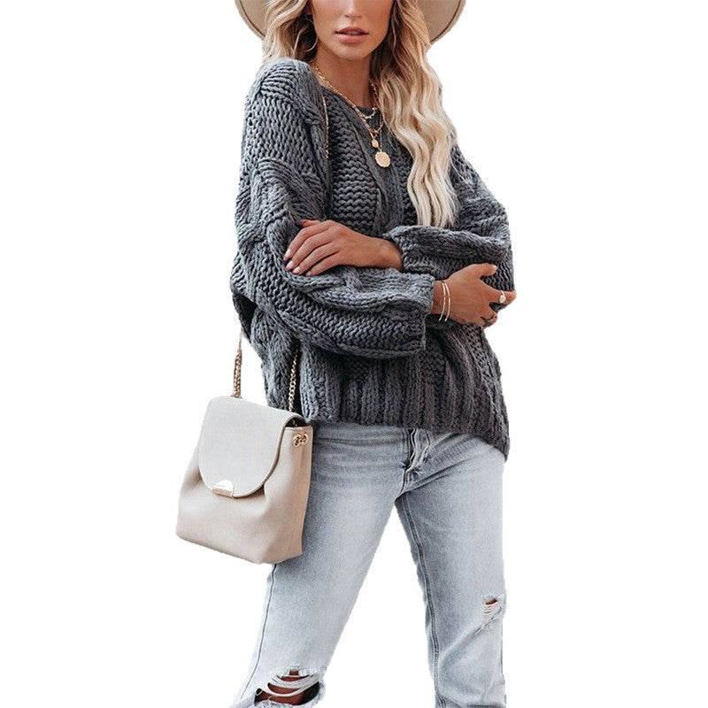 Women's Street Style Pullover Loose-fitting Oversized Sweaters