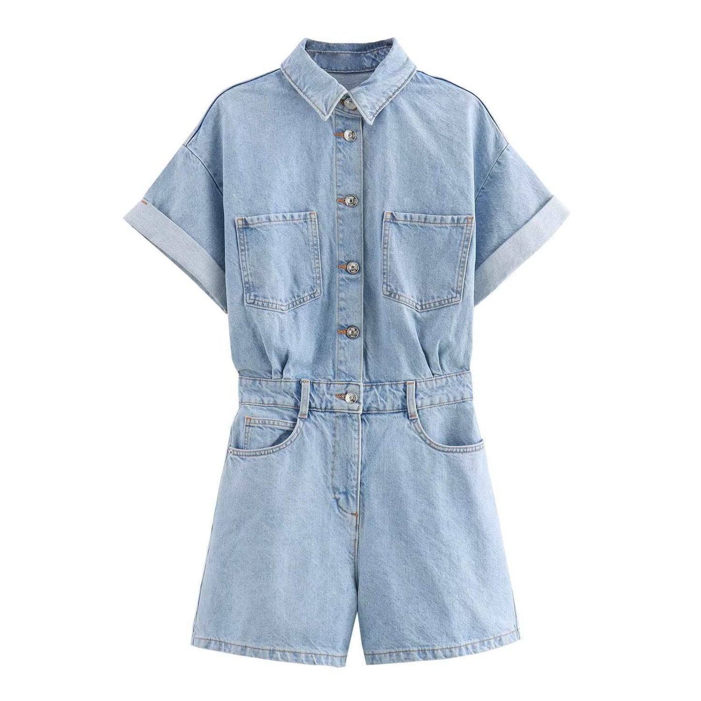 Women's Denim Simple Stylish Casual Temperament Jumpsuits