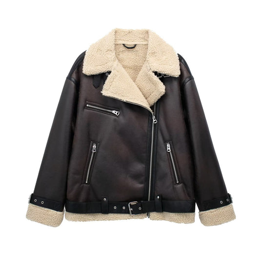 Women's With Belt Double-sided Lapel Lined Coats