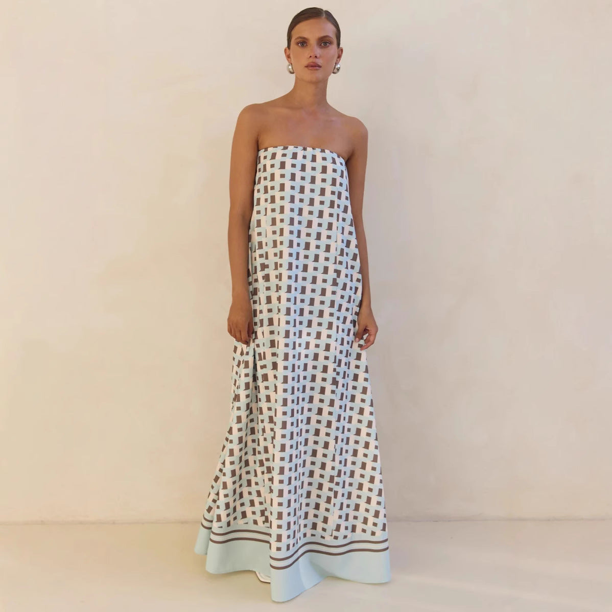 Women's Summer Dress Sexy Bandeau Printed Dresses