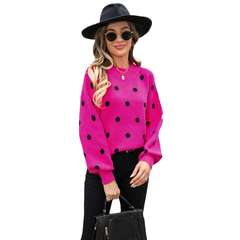 Charming Classic Unique Spring Dot Pullover Sweater