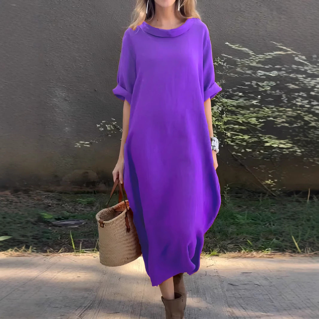 Women's Loose Round Neck Half Sleeve Large Plus Size