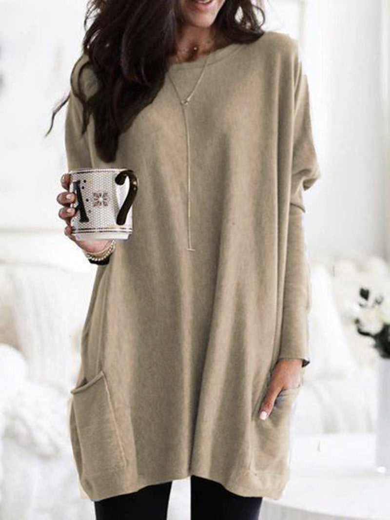 Women's Autumn Long Sleeve Casual Pocket T-shirt Blouses