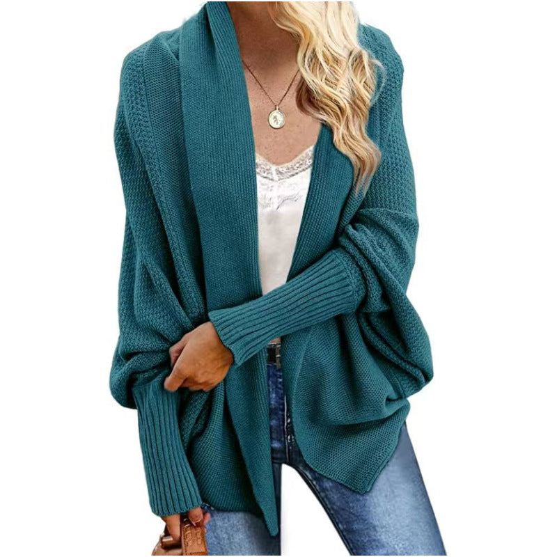 Glamorous Knitted Shawl Batwing Sleeve Oversized Sweater