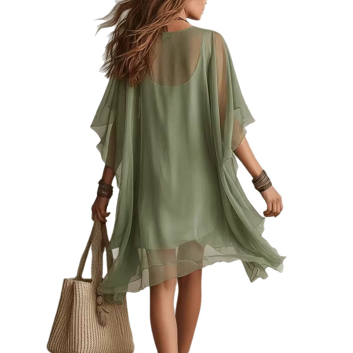 Women's Summer Chiffon Seaside Vacation Loose Beach Blouses