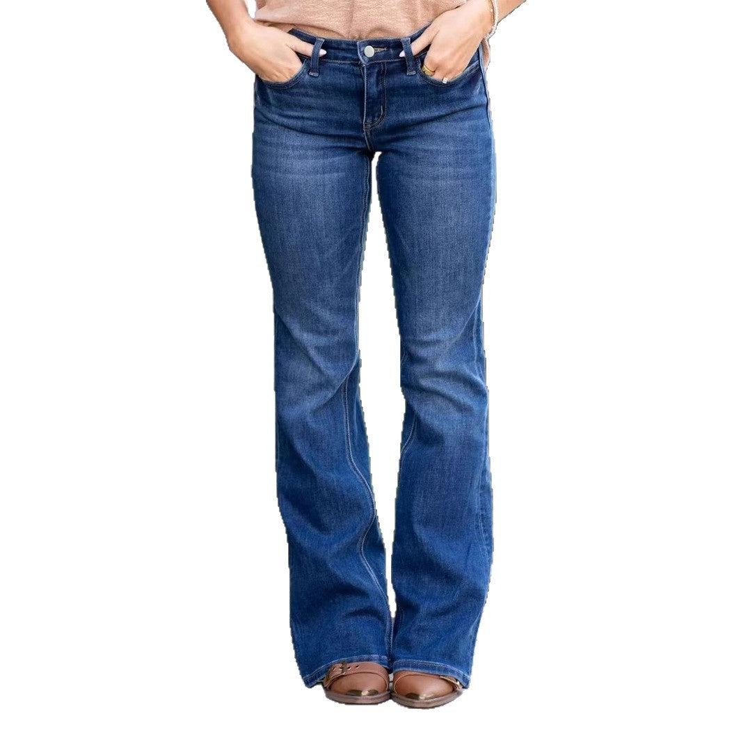 Women's Trendy Bell-bottom Punk Western Style Vintage Jeans