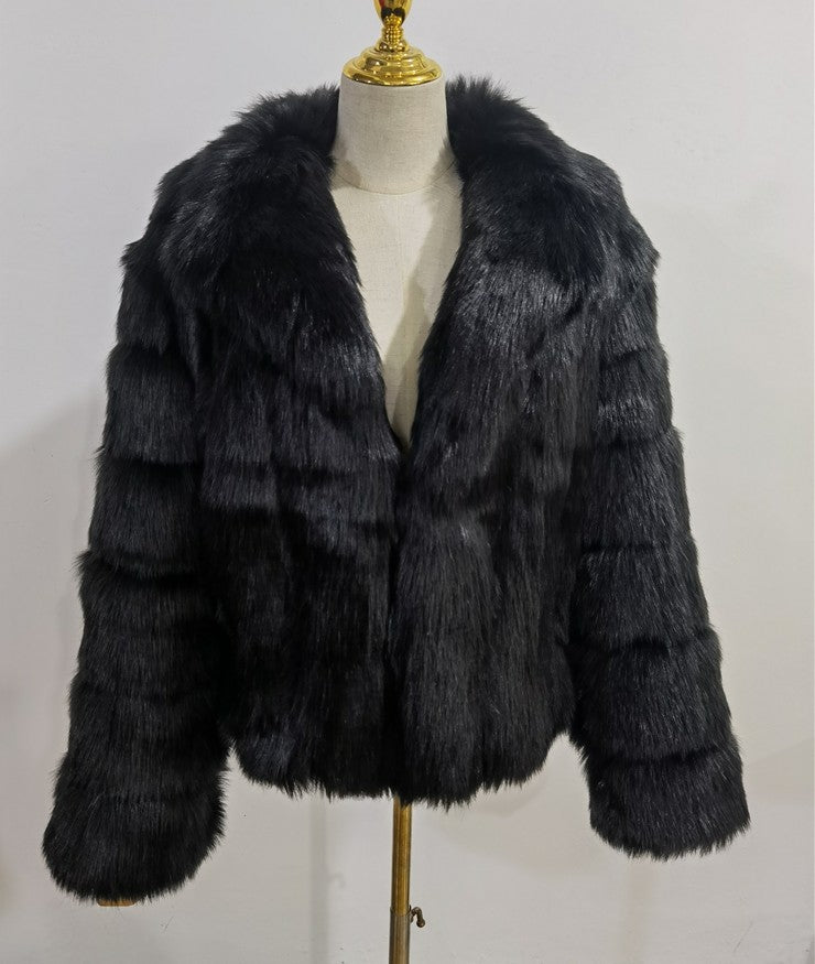 Women's Fur Imitation Fox Faux Collar Coats