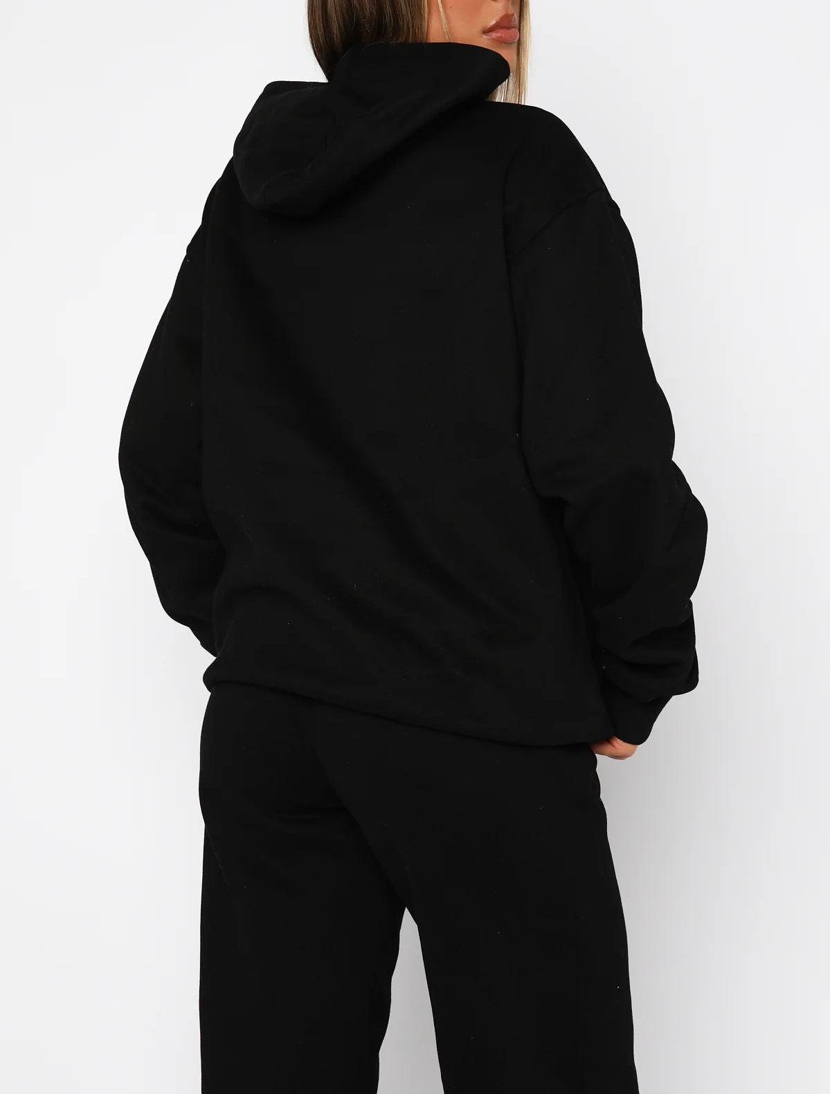 Women's Letter Print Long Sleeve Pullover Hoodie Suits