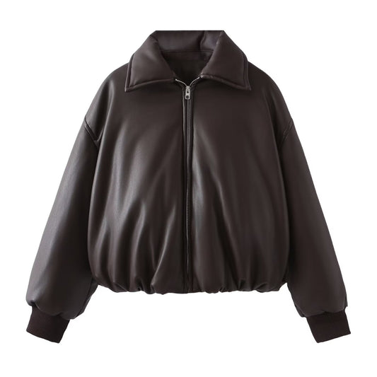 Women's Fashionable Temperamental Locomotive Style Casual Protein Coats