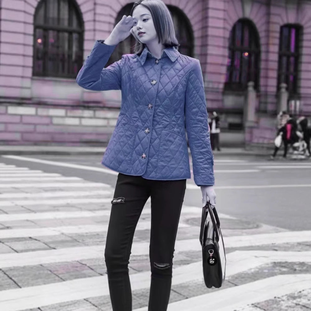 Women's Popular Lapel Single Breasted Thermal Spinning Coats