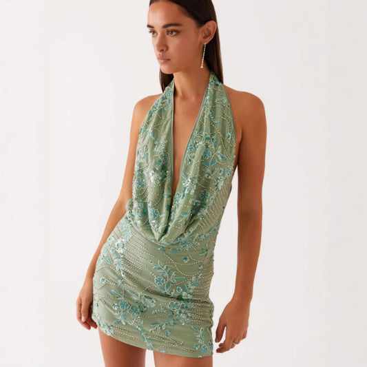 Dress Female Summer Bead Tube Sequin Dresses