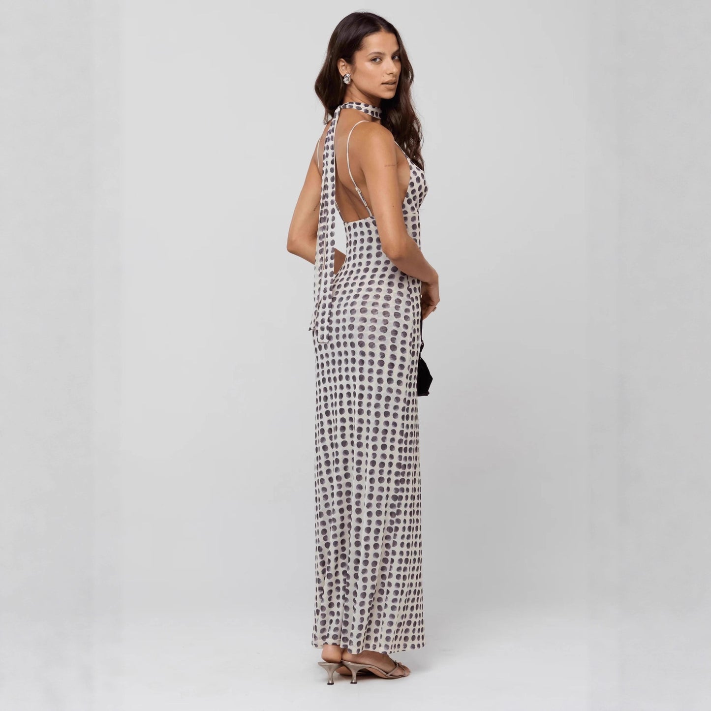 Personalized Trend Street Snap Polka Dot Print Sleeveless Strap High Dress