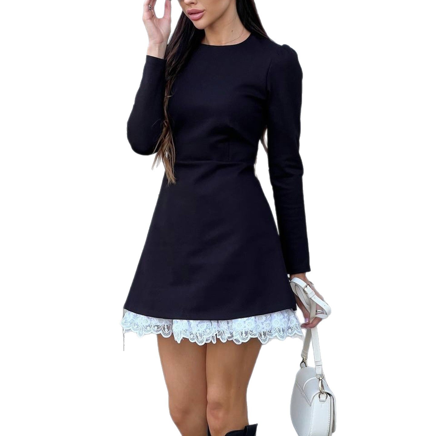 Women's Round Neck Dress Solid Color Simple Dresses