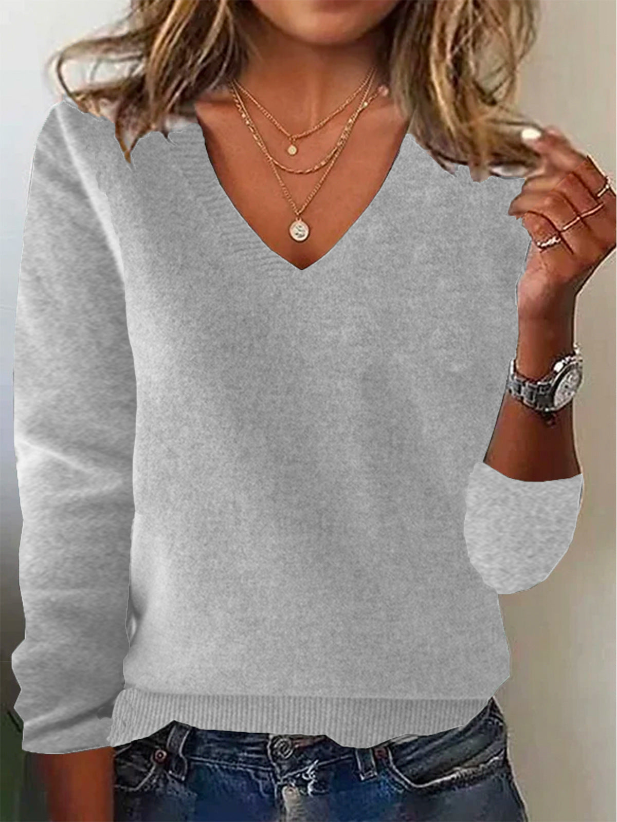 Classy Spring Loose Temperament Wool Pullover Knitwear