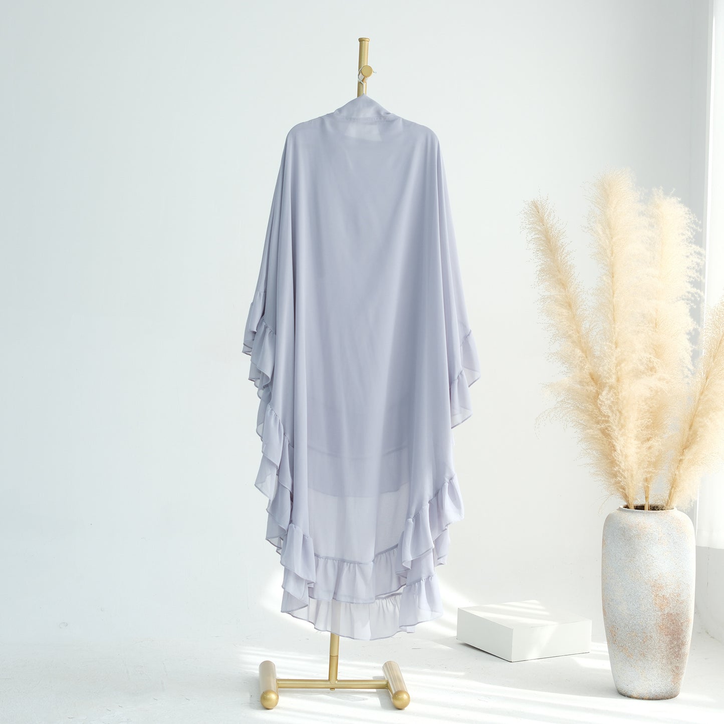 Ruffled Big Swing Headscarf Solid Color Dresses
