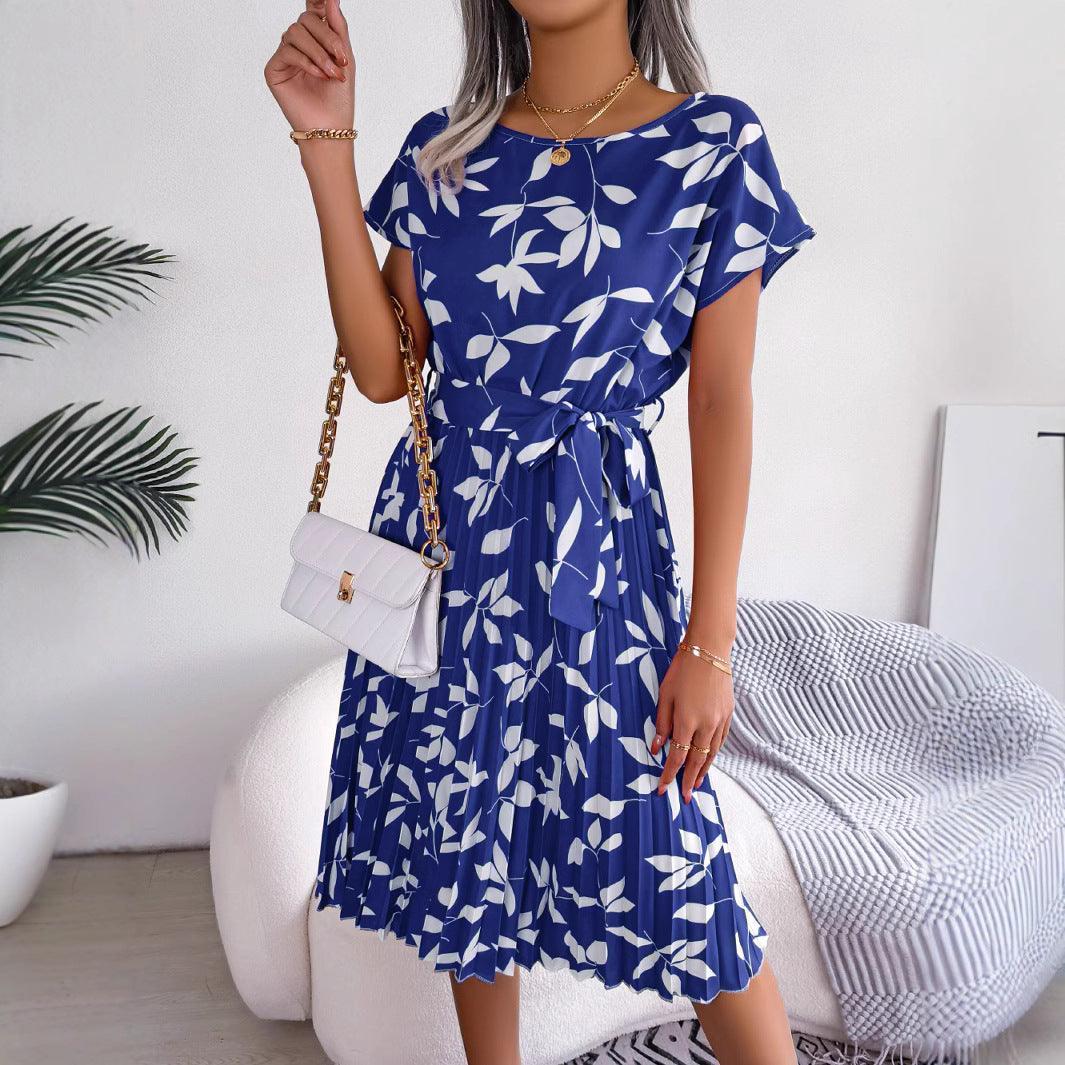 Women's Style Casual Leaf Sleeve Large Hem Dress