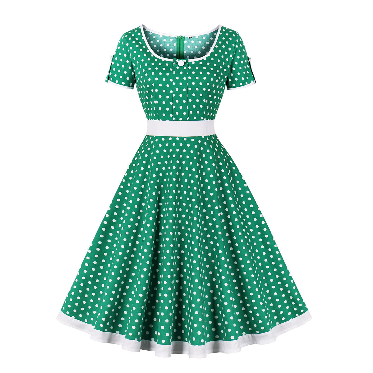 Retro Dots Dress Elegant Big Hem Dresses