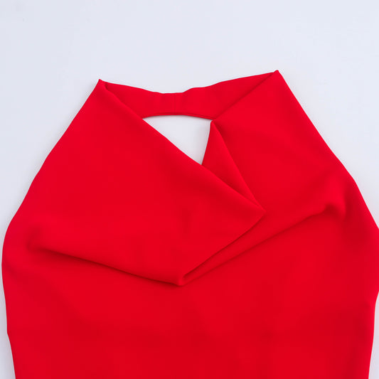 Women's Solid Color Pullover Halter Swing Collar Sleeveless Dresses