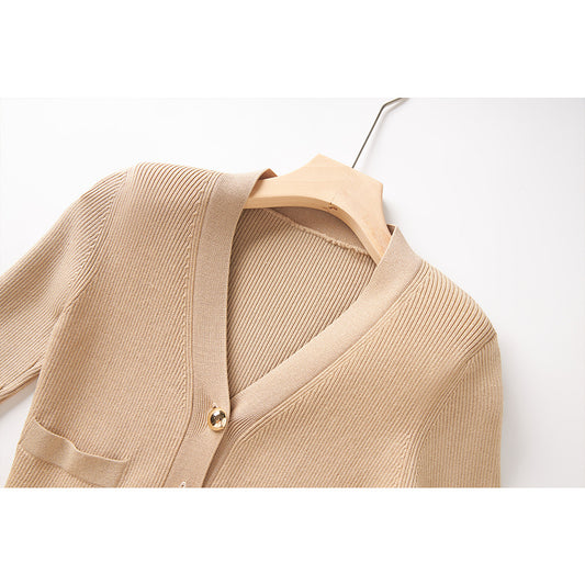 Autumn Long Sleeves Knitted Dress Elegant Dresses