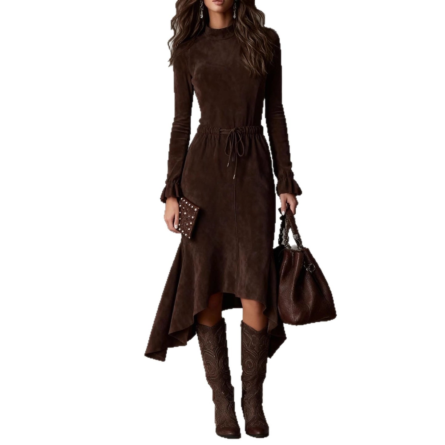 Quality Double-sided Cashmere Autumn Fashion Elegant Dresses