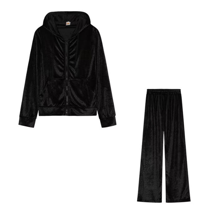 Rhinestone Gold Veet Sports Leisure Two-piece Fashion Casual Suit
