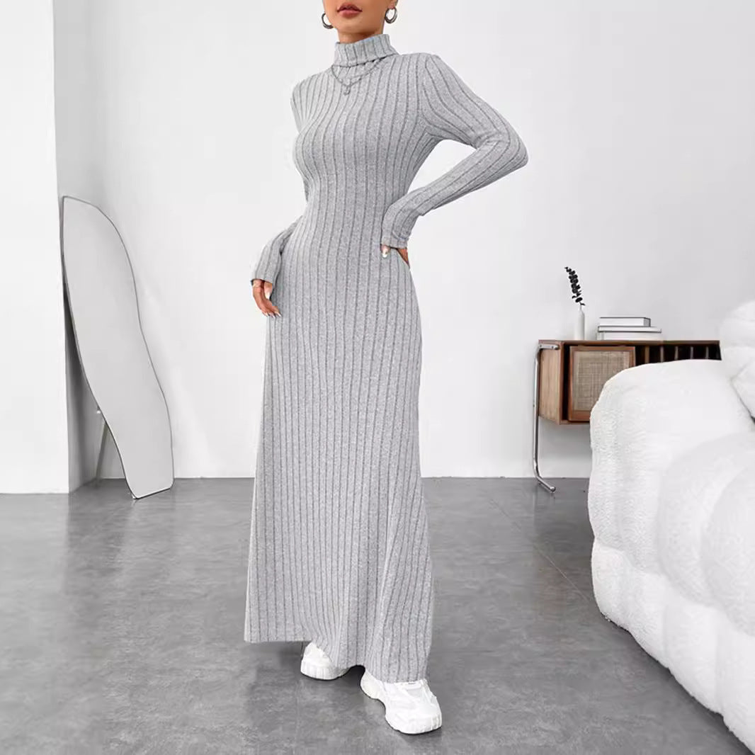 Women's Elegant Slim Turtleneck Solid Color Dress Dresses