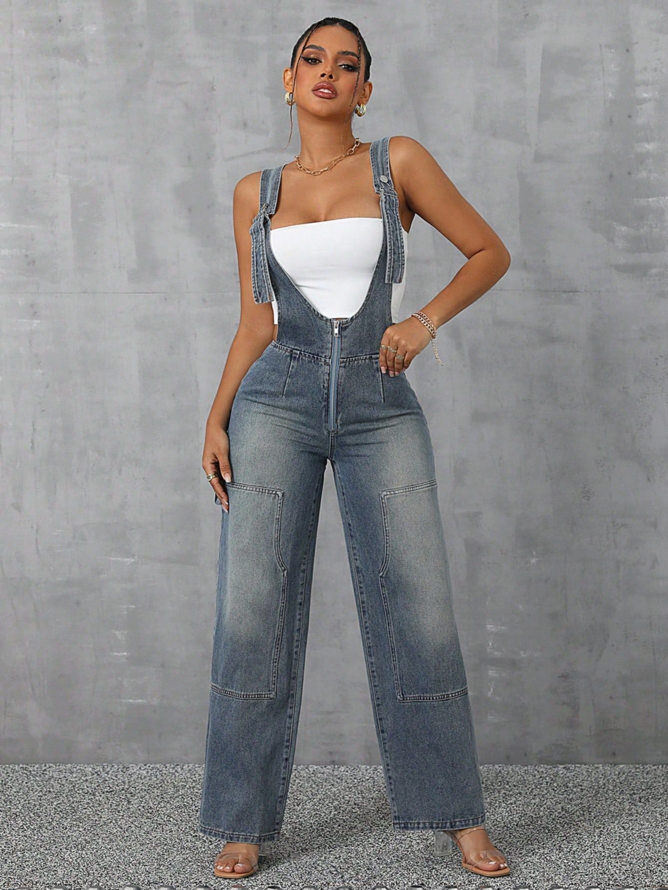 Women's Personalized Hot Overalls Wide Leg Straight Jumpsuits