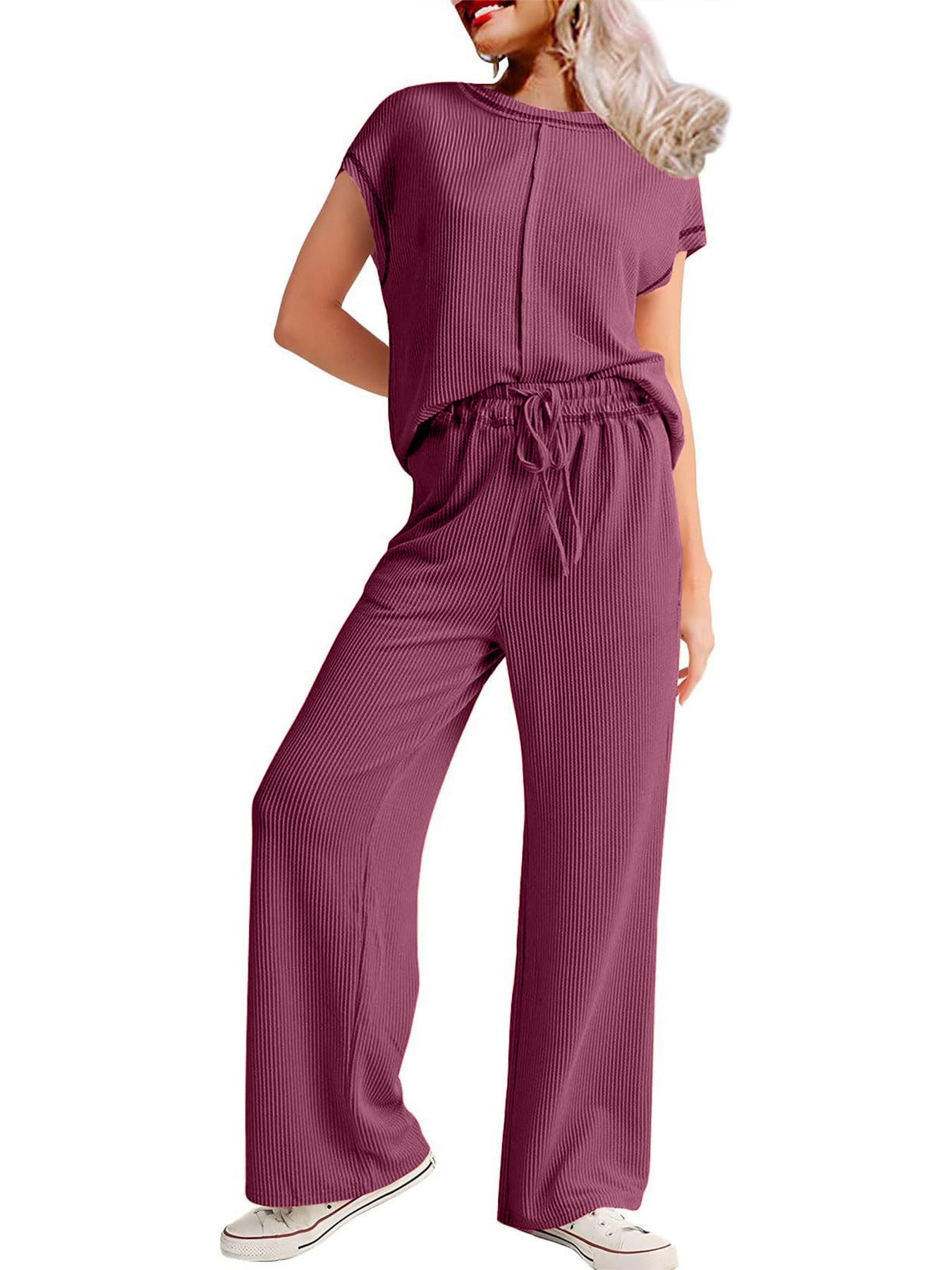 Women's Three-quarter Sleeve Commute Leisure Loose Slimming Pants