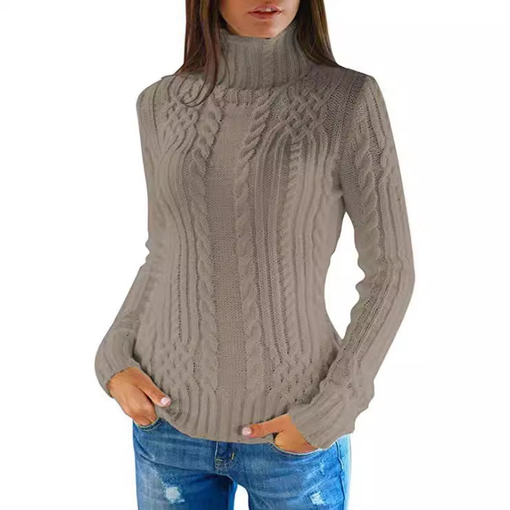 Women's Turtleneck Fashion Slim Fit Hollow Out Sweater