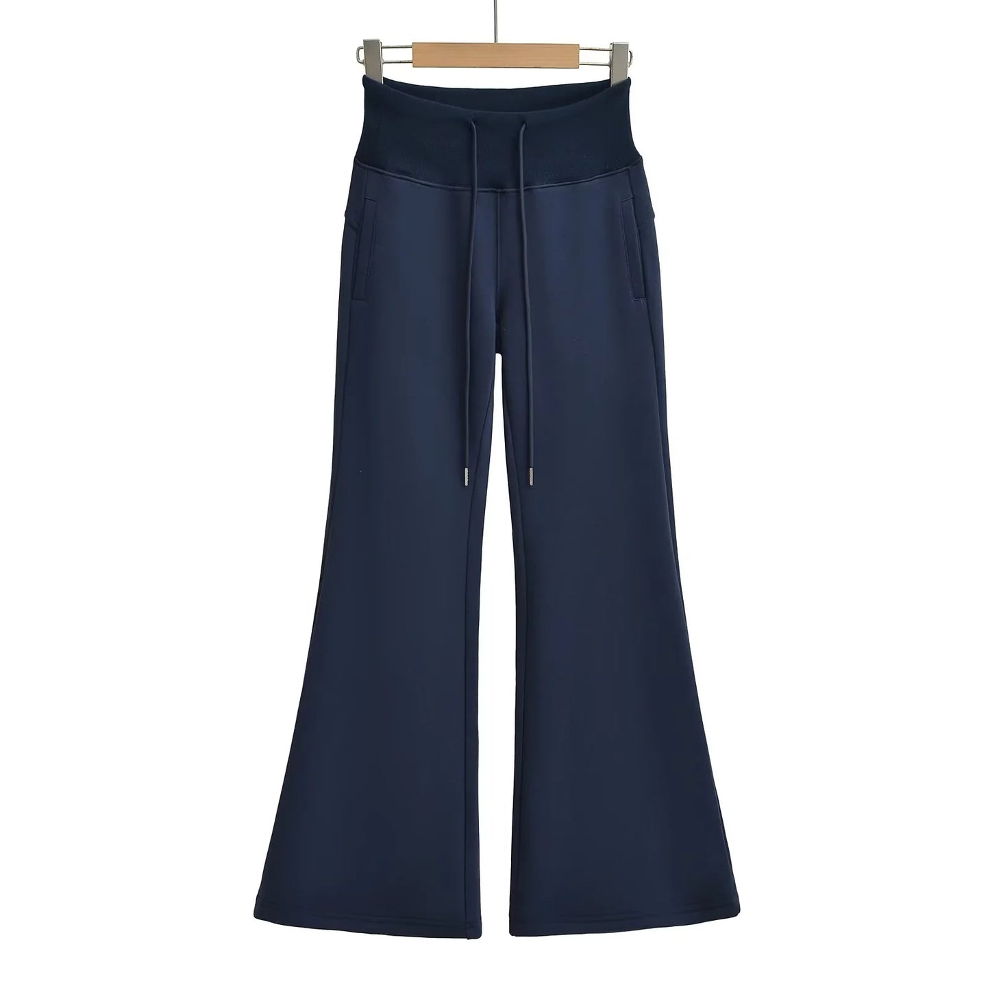 Women's Hot Drawstring Low Waist Fleece-lined Flared Pants