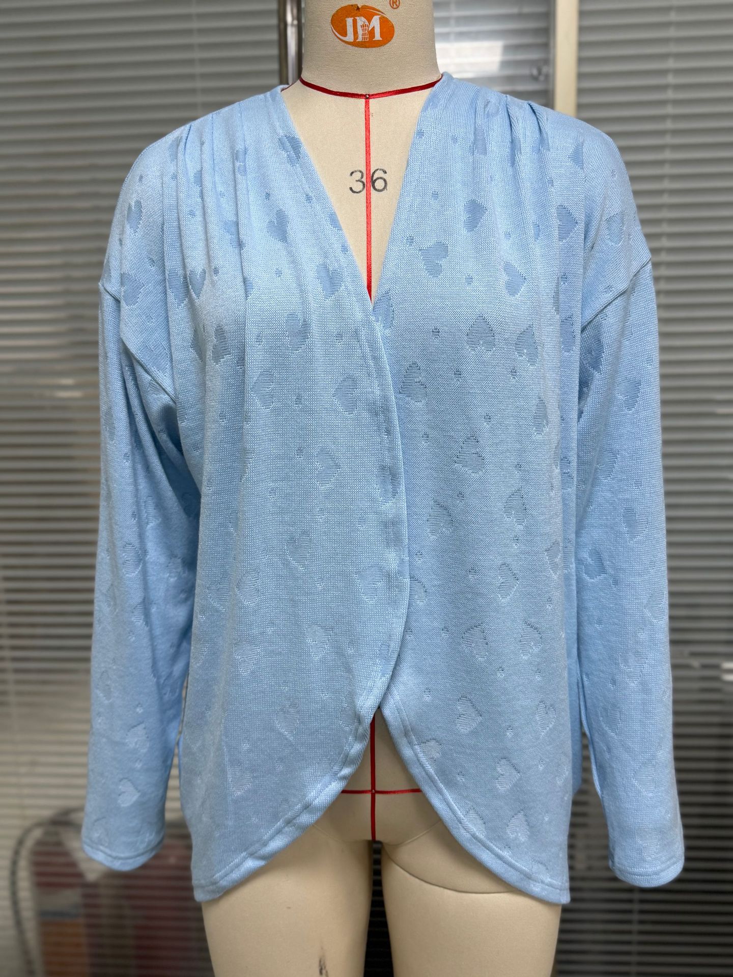 Solid Color Long Sleeve Knitted Jacquard Women's Sweater