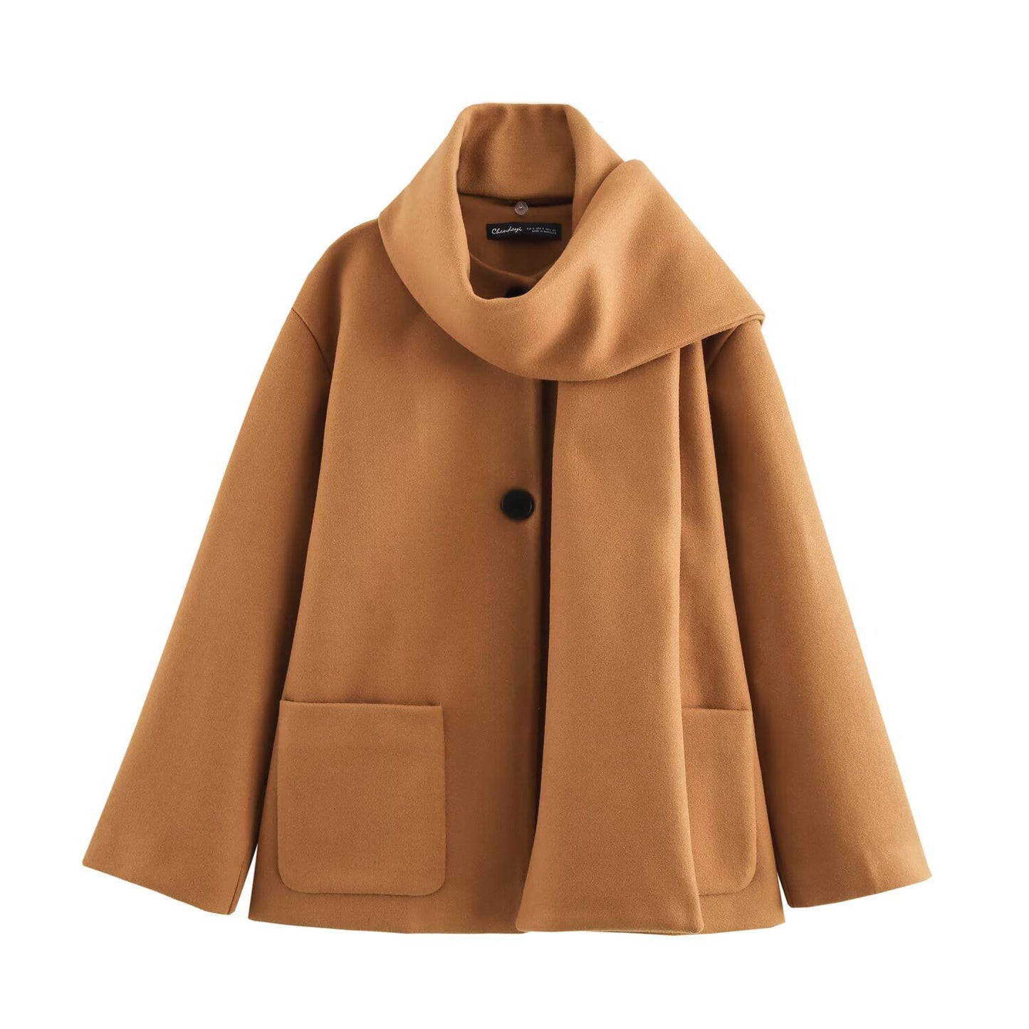 Women's New Street Fashion Scarf Tweed Coats