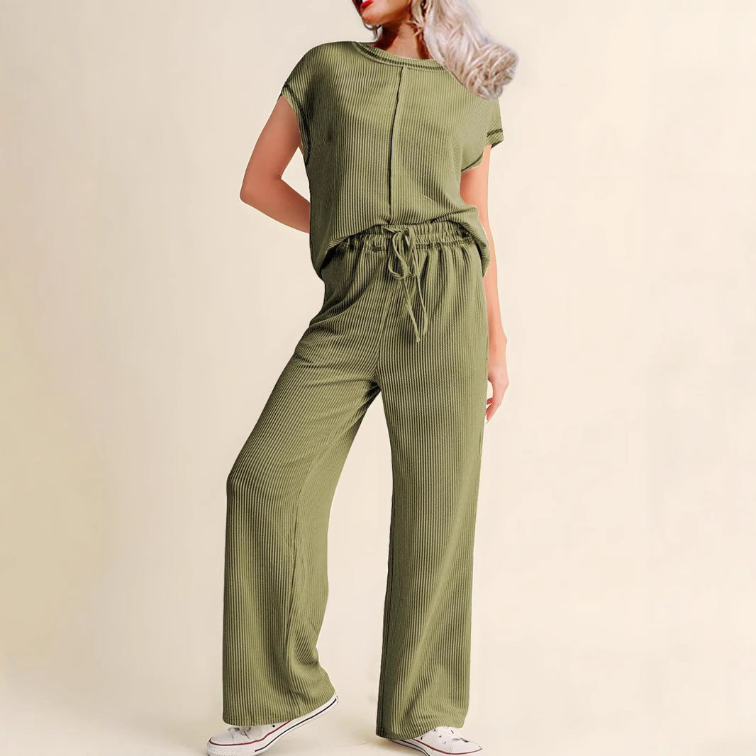 Women's Three-quarter Sleeve Commute Leisure Loose Slimming Pants