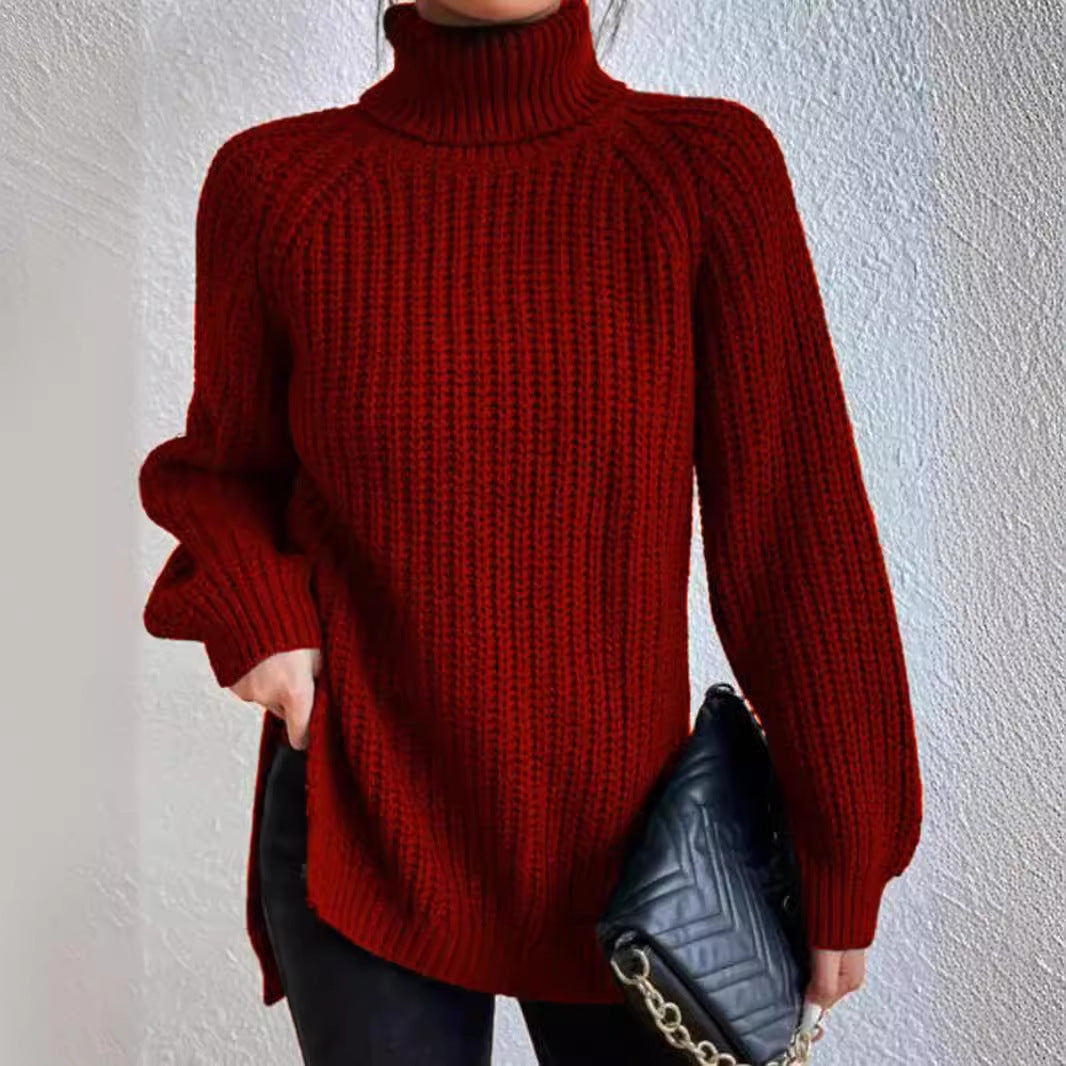 Women's Turtleneck Mid-length Soft Comfortable French Dress Sweater