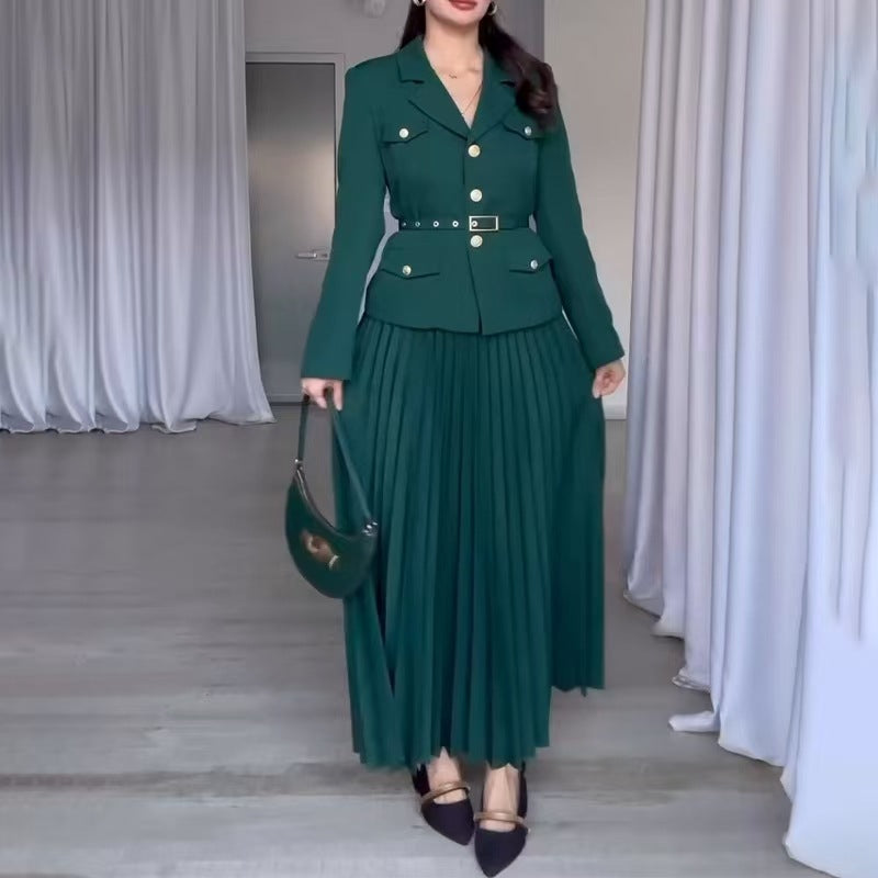 Women's Innovative Comfortable Temperament Long Pleated Suits