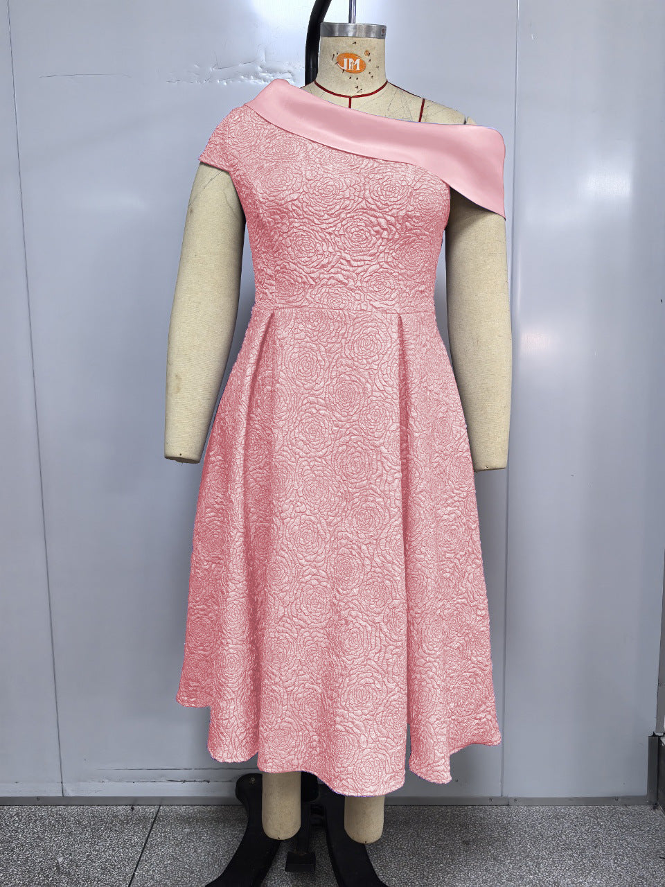 Jacquard Dress Party Banquet Diagonal Collar Dresses